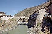 Paucartambo, the old colonial bridge spans the Mapocho river